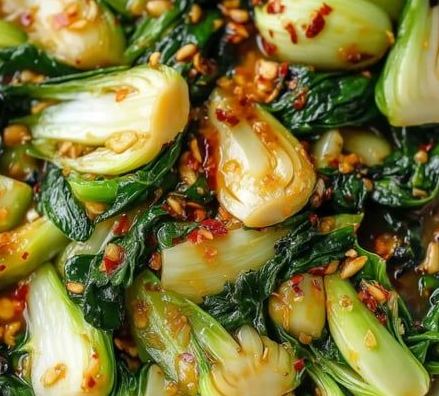 Asian greens with rice