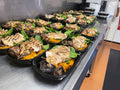 Chicken breast with pumpkin and hazelnut mash.